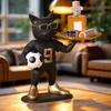 French Football Fighting Dog Sculpture Creative Resin Craft Decoration Statue Desktop Storage Metal Storage Tray Home Decoration
