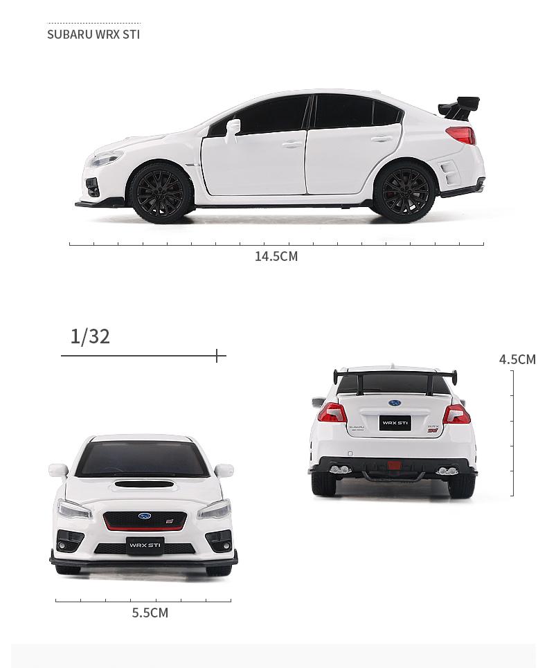1/32 Subarus WRX STI Alloy Sports Car Model Diecast Simulation Metal Toy Race Car Model Sound and Light Collection Children Gift