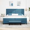 Box Spring Bed with Mattress Dark Blue 200 X 200 Cm Velvet
