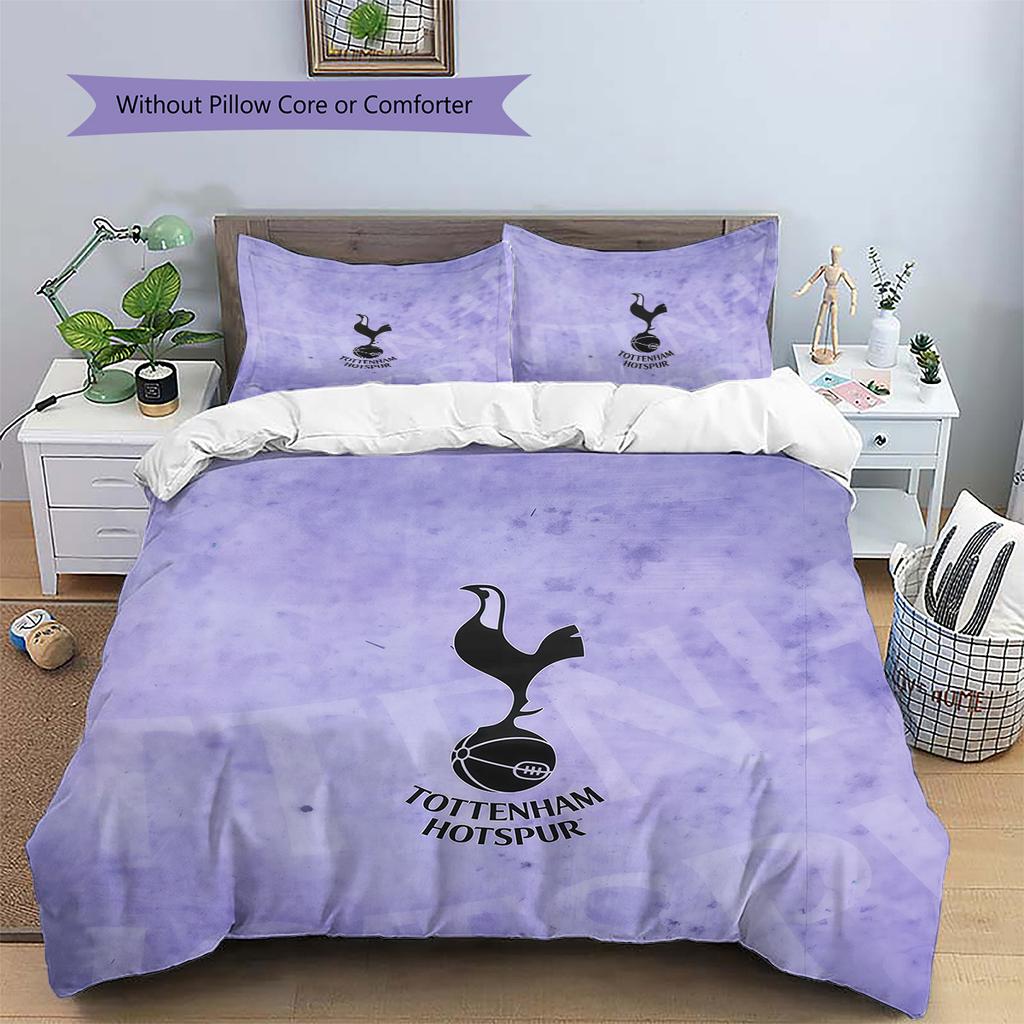 Tottenham Hotspur F.C Pattern Bedding Quilt Set Home Decoration Gift (1 * Duvet Cover + 2 * Pillowcase Without Core)