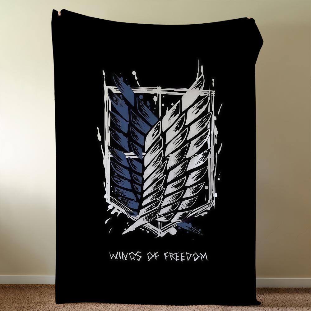 A-AttackS-ES O-OnS Titan Survey Corps Blanket Throw Super Cosy Plush Living Room Sofa Couch Childish Birthday Gifts