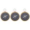 3Pcs Orienteering Compass Aluminum Alloy Keychain Compass for Hiking Hunting Motoring