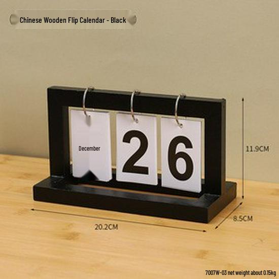 Simple Wood Flip Calendar: Perpetual Desk Ornament & Photo Prop