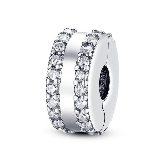 

Серебряная застежка из стерлингового серебра 925 пробы с фианитом, зажим для паве, подвески, бусины в виде ромашки, стопор, подходит для оригинального браслета, зажим для ювелирных изделий из серебра 925 пробы