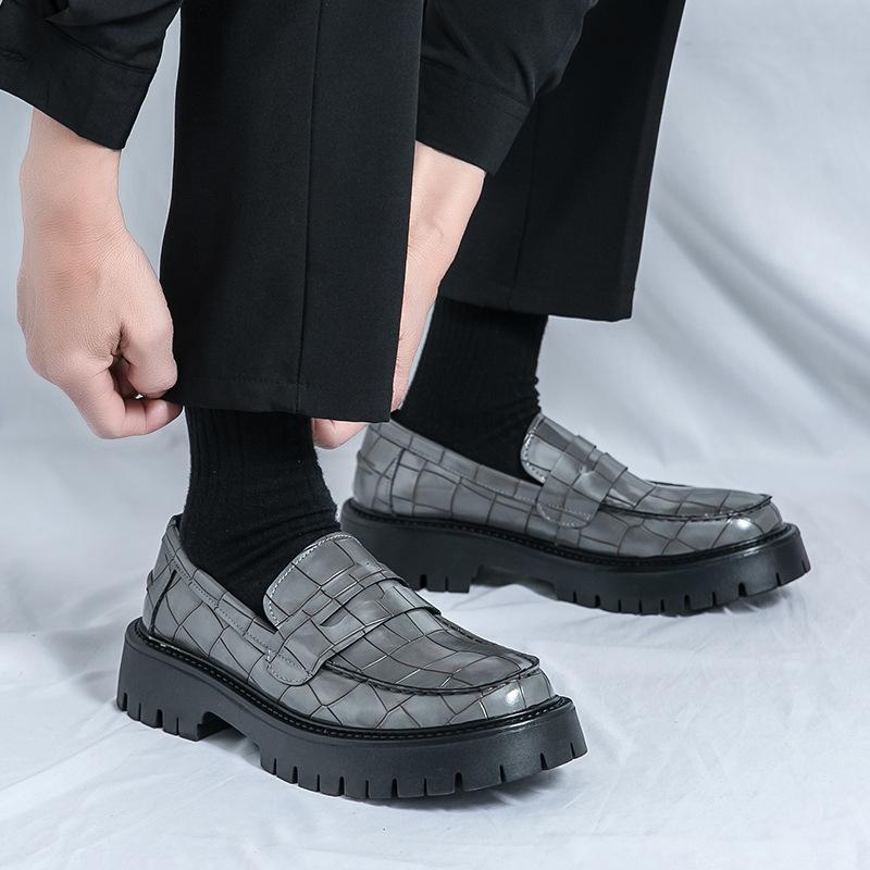 Retro Fashion Trend Foot Lazy Shoes Spring New Leather Surface Thick Sole Heightening Shoes Outdoor Casual Leather Shoes