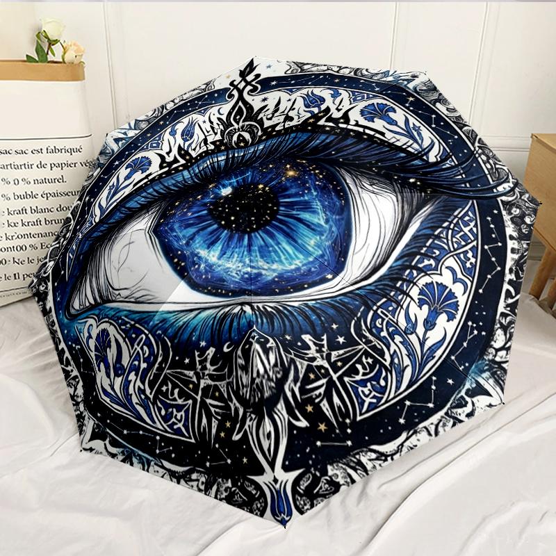 

Evil Eye Stained Glass Design 8-Frame for Travel, camping, Casual Lightweight Portable Umbrella, Essential for every family Holidays Birthday Gift