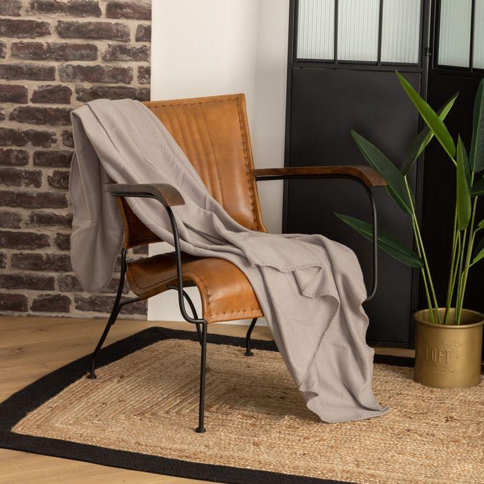 Plaid polaire gris souris 125x150cm - Atmosphera createur d'interieur