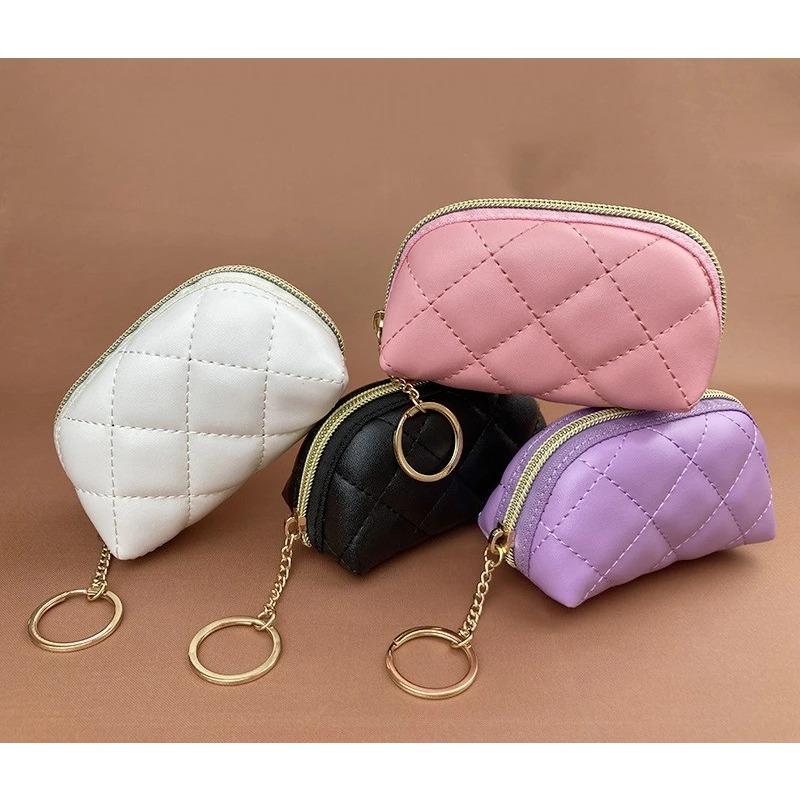 New PU Leather Key Pouch, Large Capacity Wristlet Coin Purse , Women's Zipper Small Wallet for Change & Cards