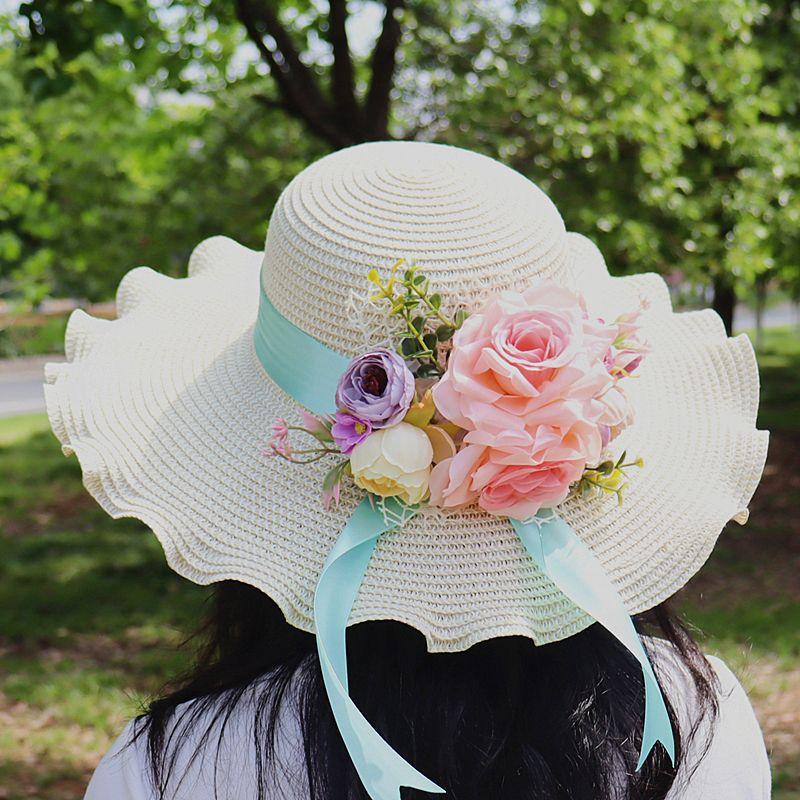 Beach Straw Hat for Women In Summer with A Large Brim for Sun Protection and Shade Versatile for Travel UV Resistant and Large Brimmed Cool Hat