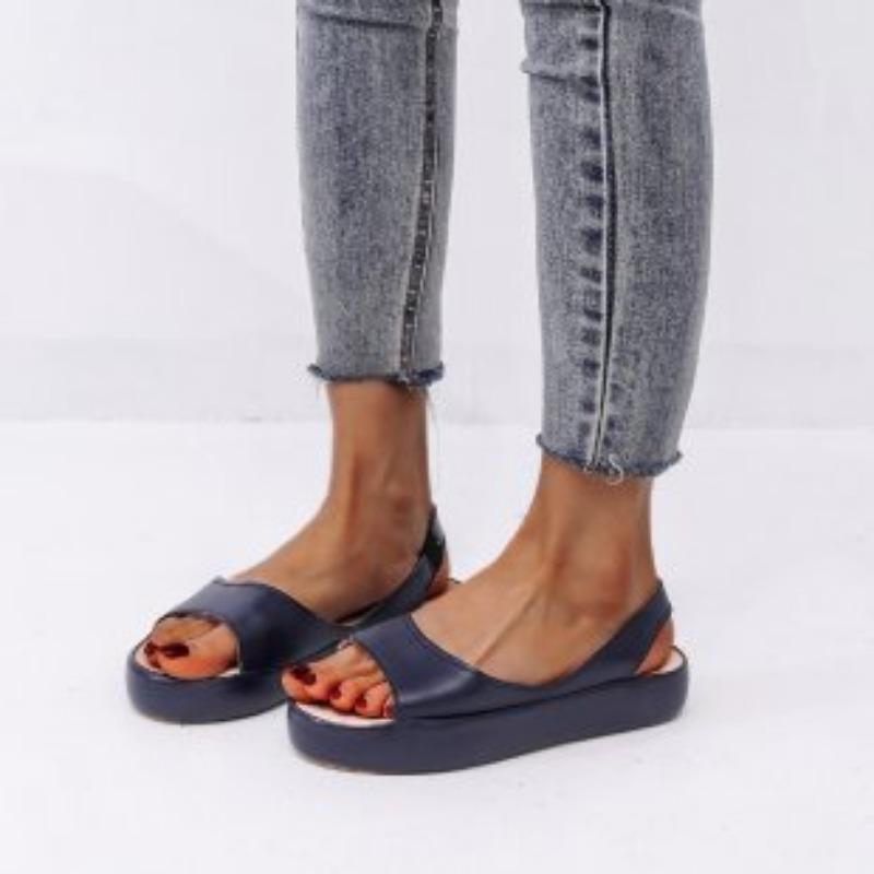 New Flat-soled Sandals Women's Flat-soled Low-heeled Fish Mouth Fashion Thick-soled Women's Sandals