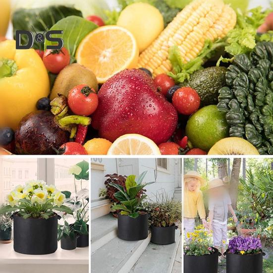 Saci de creștere din pâslă îngroșată, saci de creștere a plantelor cu mânere, saci de plantare respirabili, ghivece pentru flori, roșii, castraveți