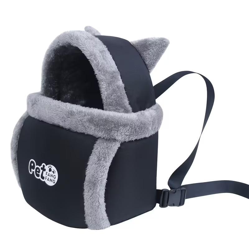 

Portable Large Capacity Winter Warmth & Dog Backpack with Soft Breathable System, 2in 1 Pet Travel Bag for Small Cats and Dogs S чёрный