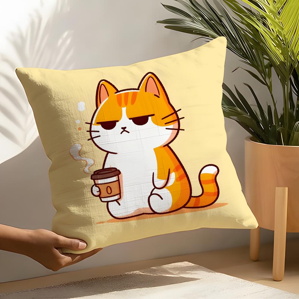 Pillow Case Linen Cushion Covers For Decorative Sofa Home Pillows Case Car Chair Pillows Cases Love Cats Home Decor Pictures