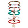 Y2K Polymer Clay Stackable Bracelet Set For Women Santa Claus Tree Elk Deer Snowflake Charm Beaded Bangle Christmas Jewelry