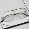 Oversized Square Glasses AntiBlueLight Reading Glasses Metal Frame Glasses Flat Light Prescription Glasses TransparentEyeglasses