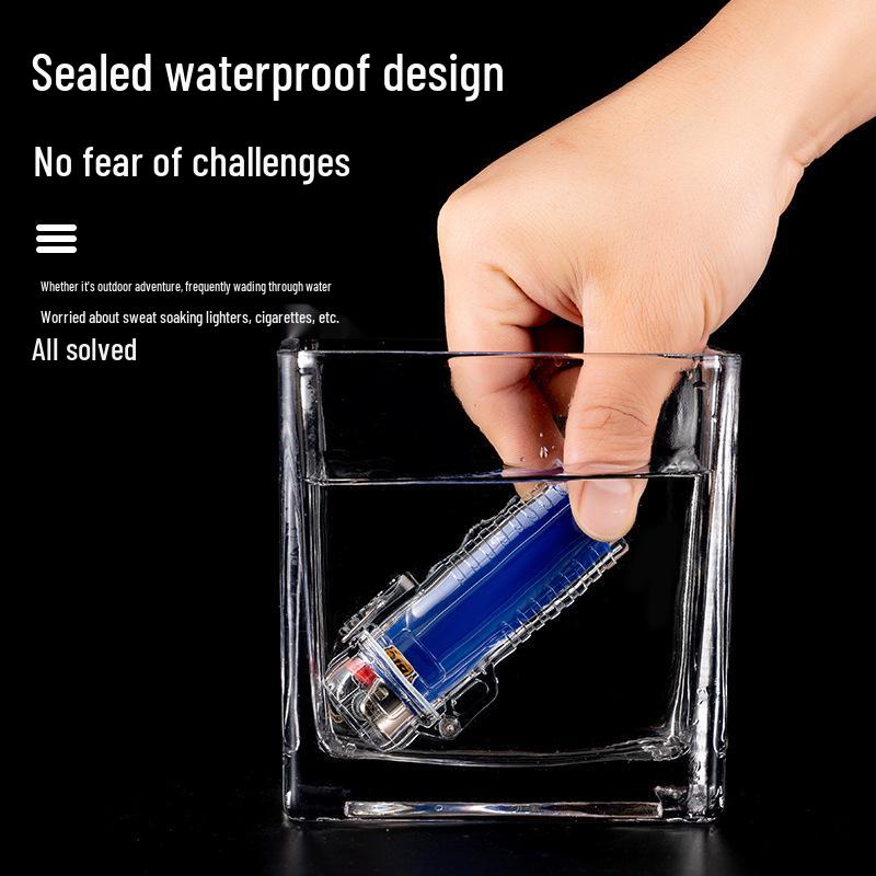Transparent Waterproof 4-Slot Cigarette Case & Lighter Sleeve for J6 Movement