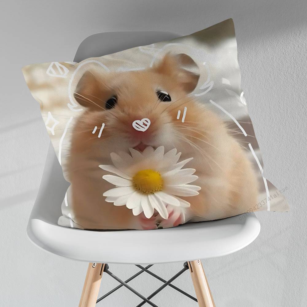 

Hamster Funny Sad Meme pillow over living room sofa cushion cover home decoration bedroom room bed pillow cover 30x30cm
