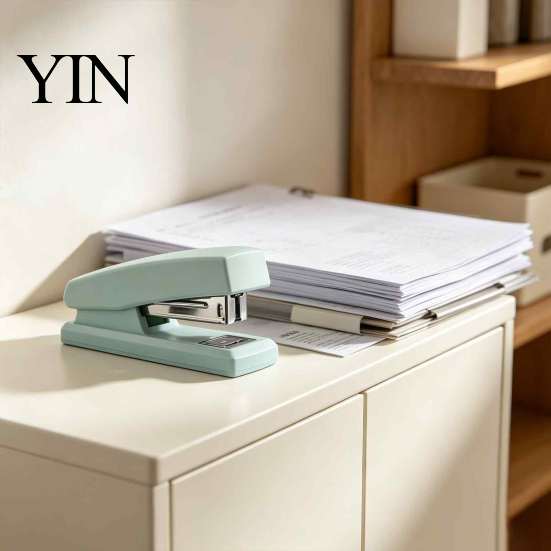 Heavy Duty Handheld Stapler Mini Stapler, with Ergonomic Curved Design, Morandi Color Minimalist Office for School Home And Use Desktop Gadget