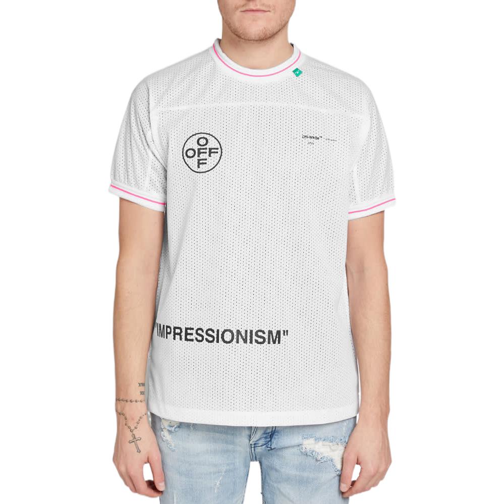 Off-White Printed Crew Neck Short Sleeve Tee Men Tops White OMAA022R191010150228