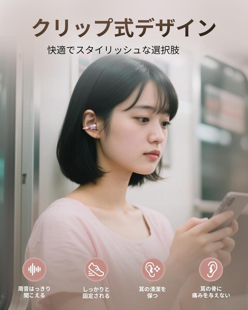 King Lucky Ear Cuff Wireless Bluetooth Silver Wing IPX5 ENC Noise 45 Hours of Battery Compatible with and Workouts Open-Ear Earphones, 5.4, Design,