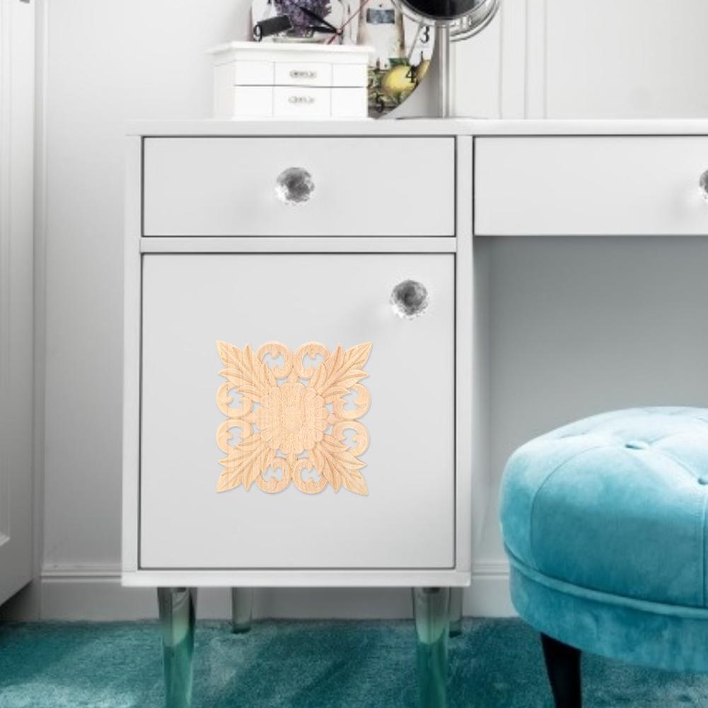 Träsnidad Applikation Inlägg Snideri Dekal Obehandlad Hem Skåp Möbler Dekor