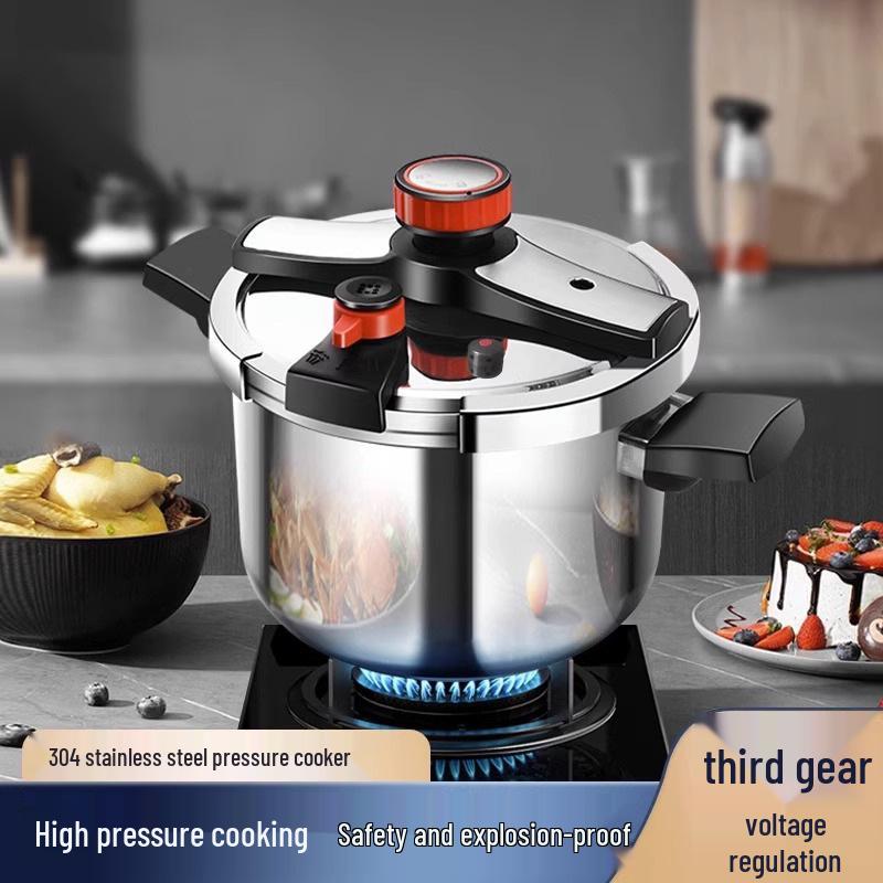 Denifei 304 Stainless Steel High-Pressure Cooker, Gas & Induction-Compatible, Thickened & Explosion-Proof.
