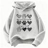 Cute Dog Paw with Love Heart Graphic Hoodie Kids Children's Sweatshirt Hoody for Boys Girls Kawaii Casual Hoodies