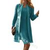 Women's Sleeveless Bodycon Dress and Lace Cardigan Set 5 Colors