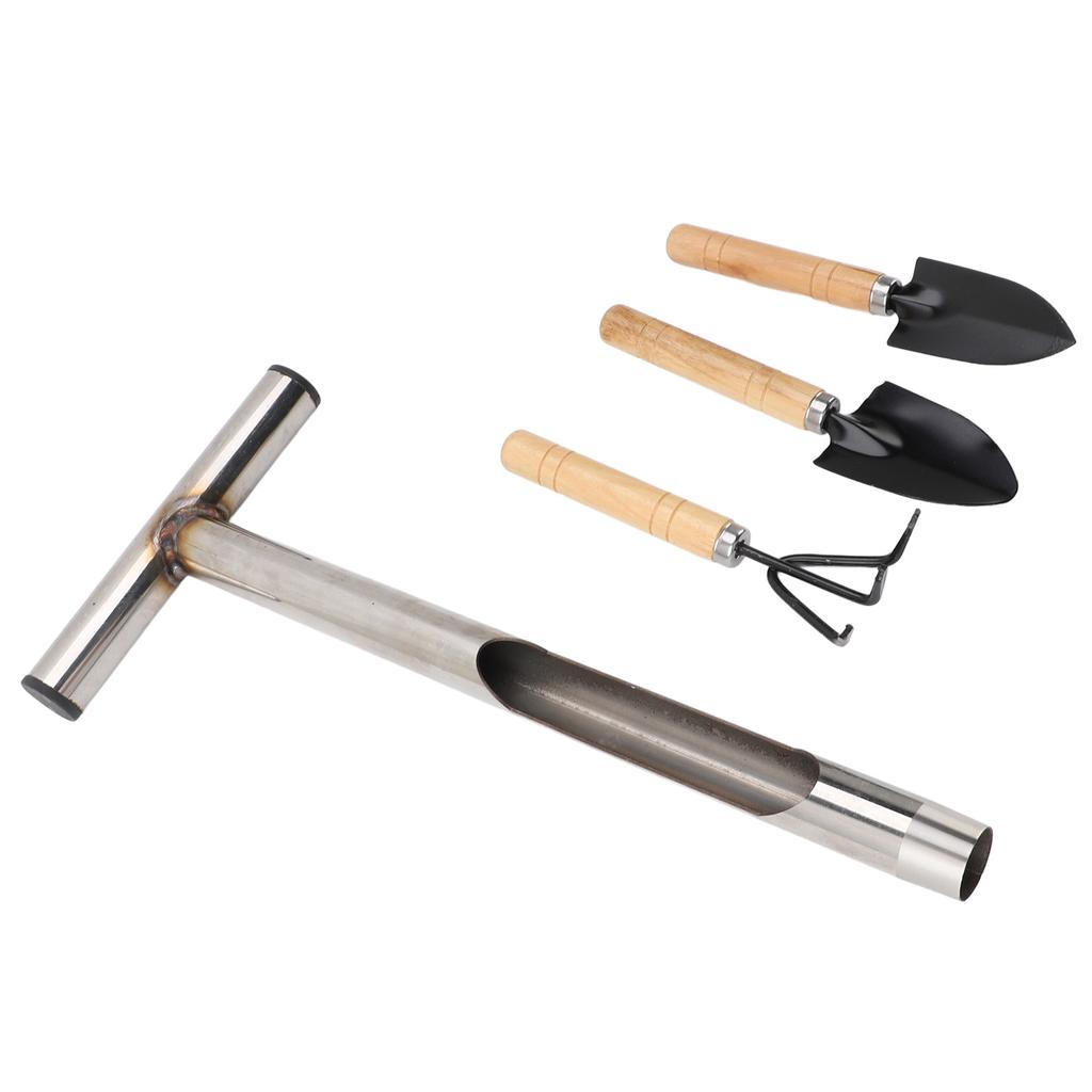 Soil Sample Probe Stainless Steel T Handle Soil Test Kits with 4 Reusable Sample Bags 3 Garden