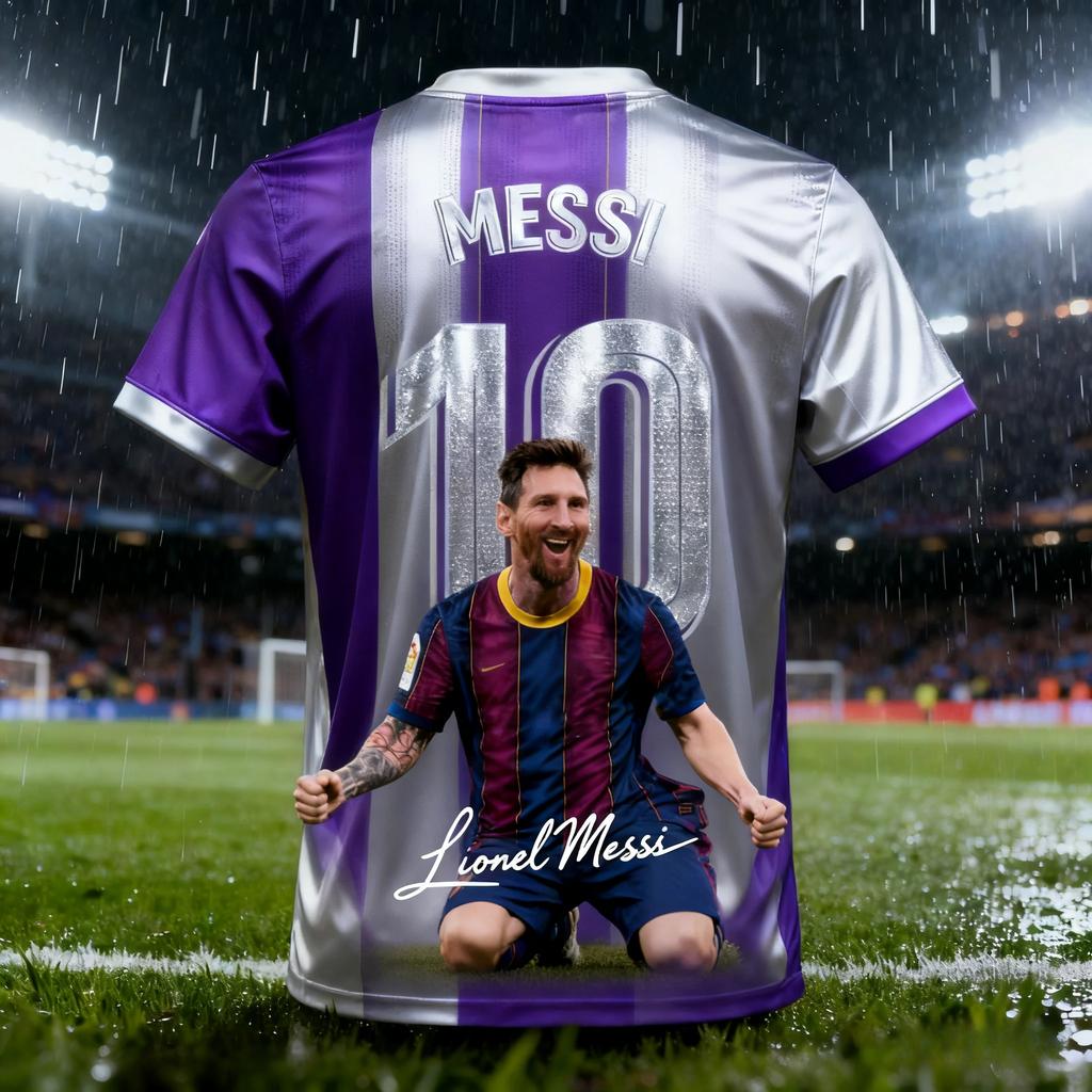 Messi No. 10 Camiseta de fútbol para hombre diseñada por IA, camiseta de verano para adulto, ropa deportiva para exteriores para el día a día, top de secado rápido y transpirable.