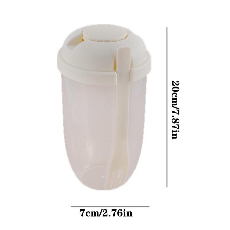 Portable Salad Cup With Fork Fresh Salad Container Bottle Vegetable Fruit Breakfast Lunch Carry To Go For Work Travel Picnic