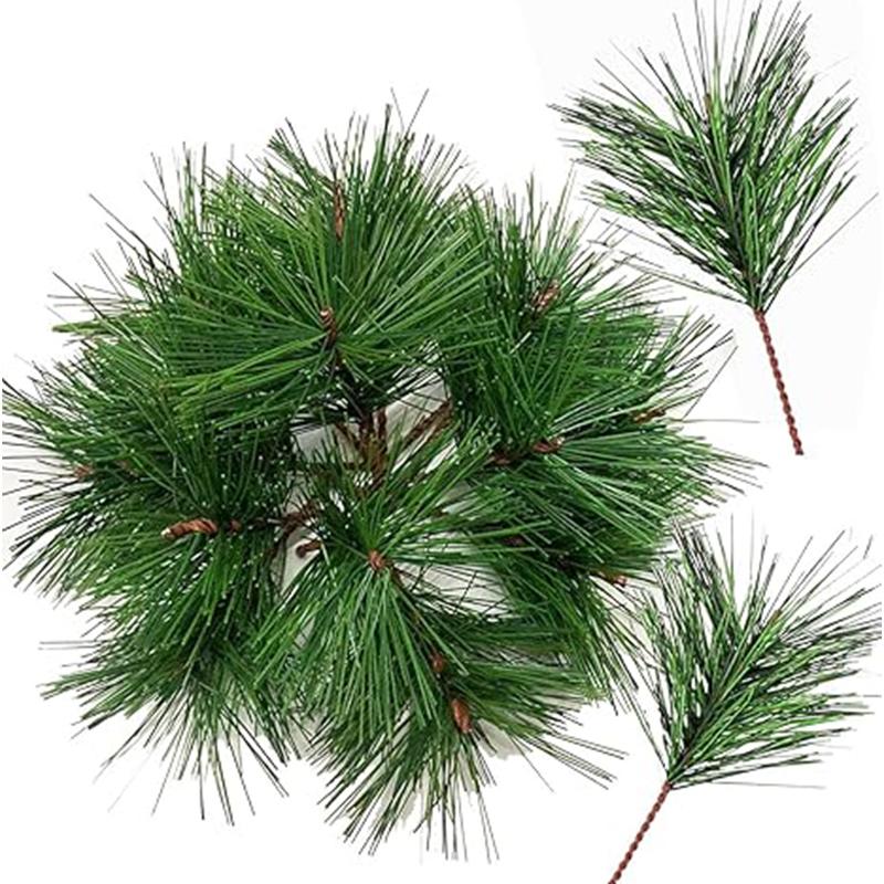 5/10Pcs Artificial Pine Needle 11CM Branch Green Plant Pine Needle for DIY Christmas Thanksgiving Wedding Home Garden Decoration