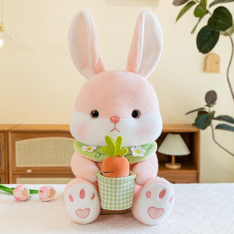 Pink little white rabbit doll grab machine doll children's gift Aini rabbit plush toy radish rabbit scissors machine doll