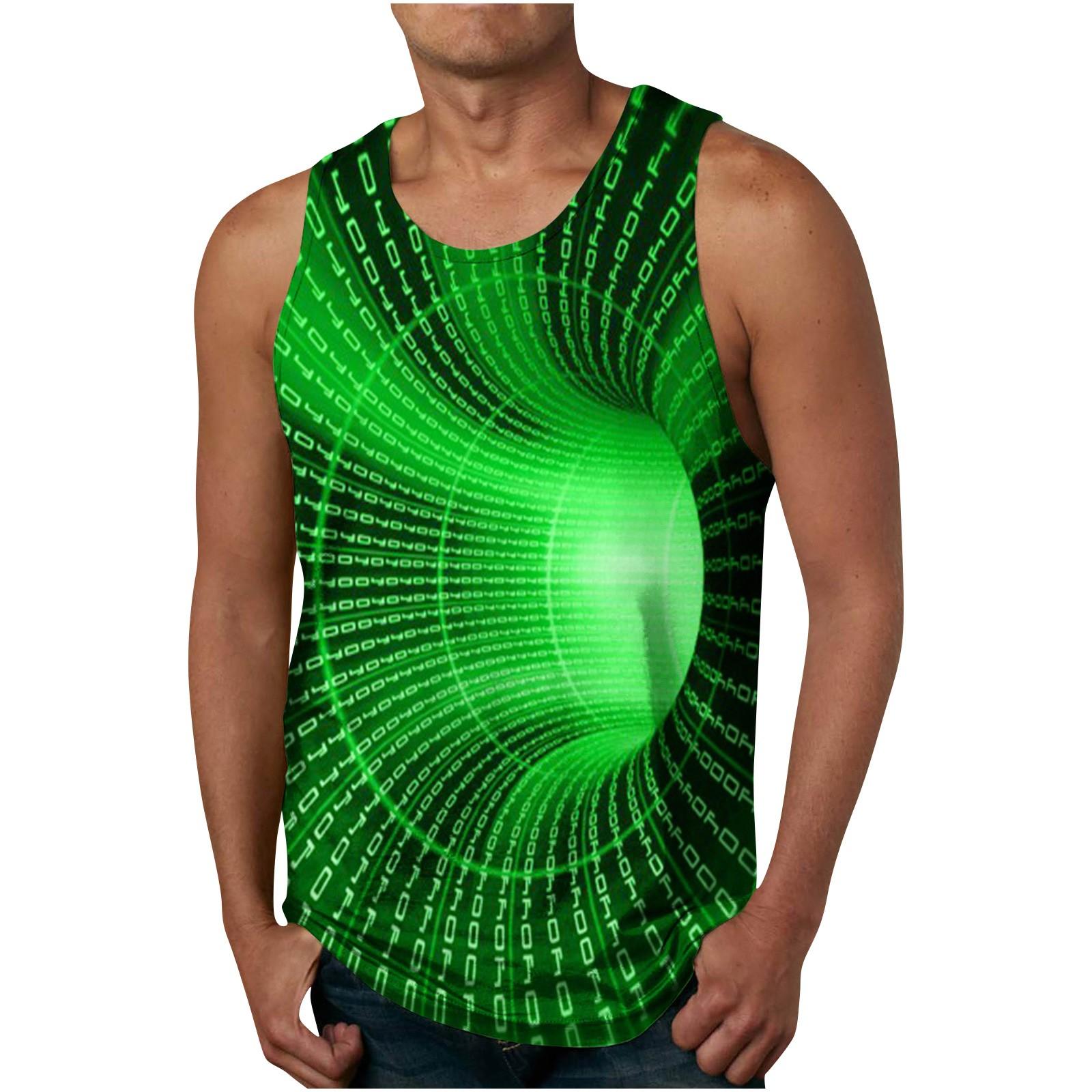 

Летняя освежающая и модная новая футболка-майка с градиентным цветом Vortex с 3D-принтом XXXXL зелёный