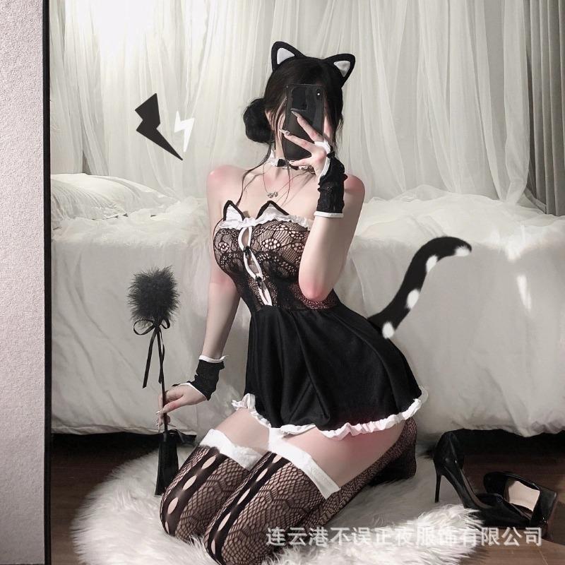Sex Lingerie Sexy Pussy Uniform Pure Desire Maid Suit Seduction Small Breast Lace Pajamas