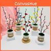 Artificial Praecox Chimonanthus Potted Plant With Fabric Pot For Room Decor