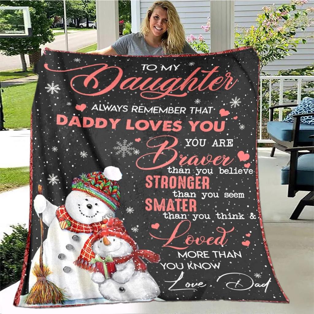 Personalisierte Sherpa-Decke für meine Tochter, bedruckt mit Löwe, Wolf und Drache, Geschenk von Mama, Papa, Sofabettdecke, weiche Picknickdecke