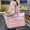 Large Capacity Quilted Nylon Tote Bag for Women Winter Spacious Women's Shoulder Bag for Gym Yoga Shopping Solid Color Padded Space Handbags for Women