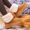 Thick-soled Warm Snow Boots for Women 2025 Winter Plus Size Back Zipper Fleece Short Cotton Shoes