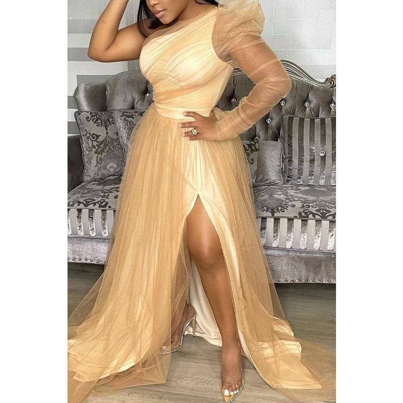 Spring and Summer Women's Dress Evening Dress Loose Mesh Dresses Commuter Large Size Party Dresses