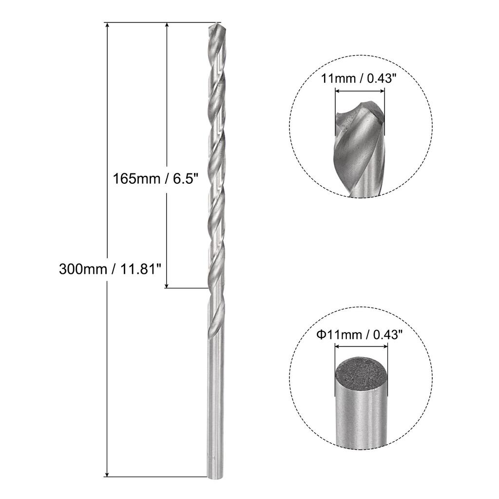 200/250/300mm Twist Drill Bits 6.2/7/8/9/10/11/12/13/14/15/16mm High-Speed Steel Extra Long Drill Bit