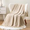 Battilo Chenille Knitted Throw Blanket for Couch Soft Thick Decorative Sofa Blanket Plaid Bed Throws Spring Living Room Decor