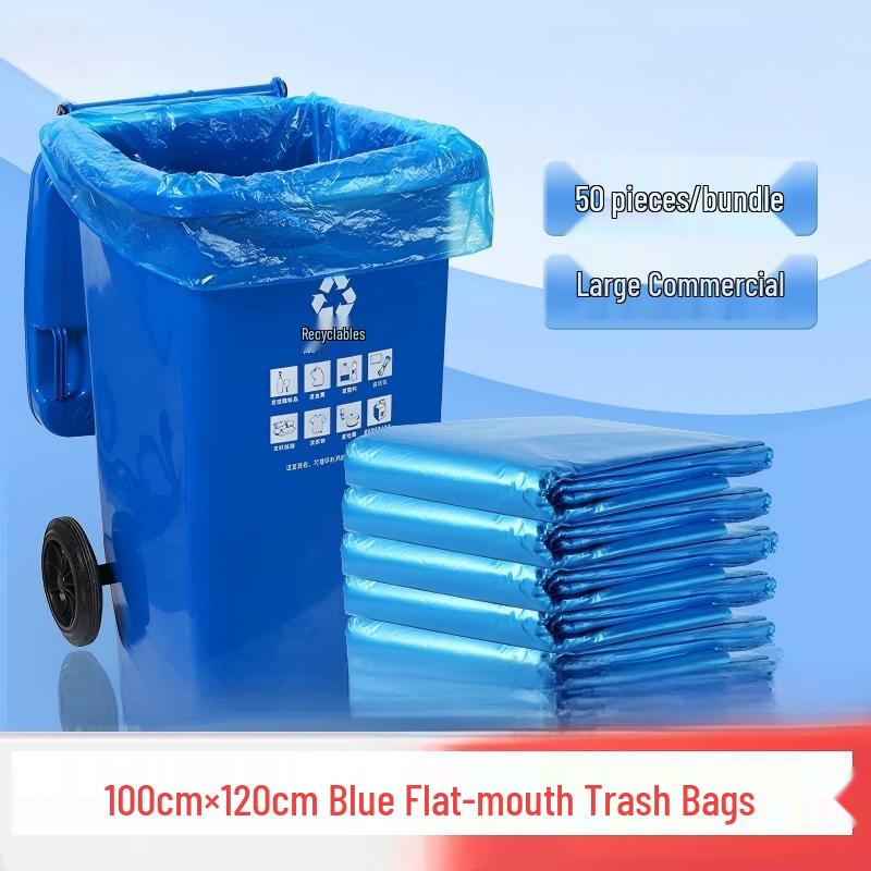 Jingyuan 100x120cm Blue Flat Trash Bags