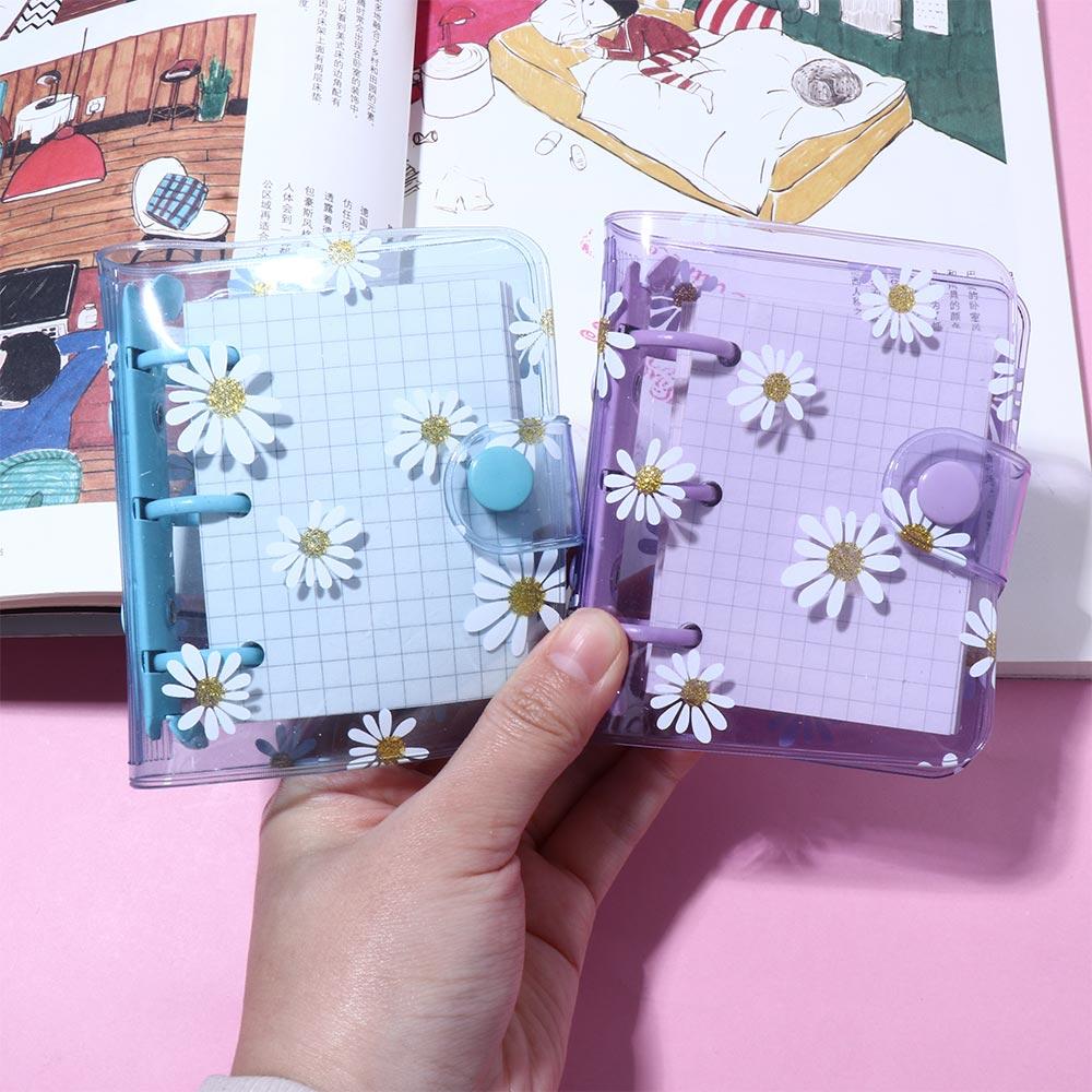School Supplies Journal Planner Mini 3 Hole Loose Leaf Binder Ring Daisy Notebook Binder Notebook