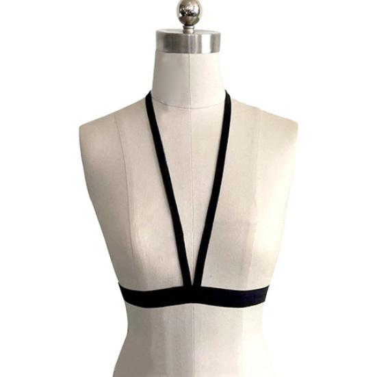 

Женский сексуальный эластичный бюстгальтер с вырезом на бретельках, каркасный бюстгальтер с лямкой на бретельках, топ XL чёрный