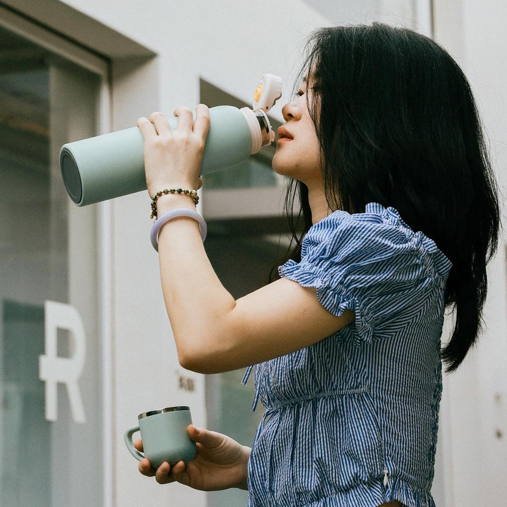 BOTTLE BOTTLE 1 Liter Cup-Type Water Bottle, 2-Way Vacuum Insulated Stainless Steel Bottle, Keeps Hot or Cold, Compatible with Mug Bottles, 2-Way,