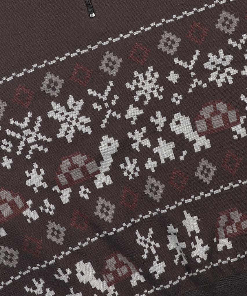 GLACK Gnt049 Turtles Fair Isle Nordic Knit (Brown)