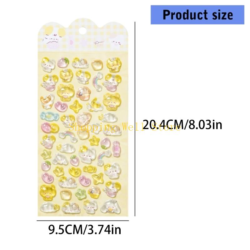 KX4B Animal Embossed Sticker For Scrapbooking Notebook Journal Phone Cover Luggage