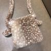 Cute Plush Crossbody Bag Small Shoulder Purses Phone Pouch Deer Shaped Purses with Magnetic Closure for Womens Girls