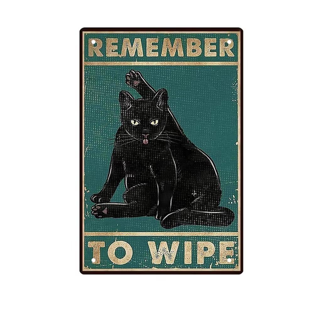

Ретро жестяная табличка «Черная кошка» для ванной комнаты, декор для стены, забавные таблички «Вы какаете» для туалета в комнате, отличный подарок для любителей кошек, домашний декор 20x30cm